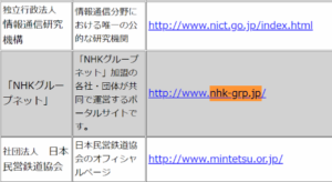 NHKへのリンク