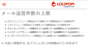 ロリポップメール配信数